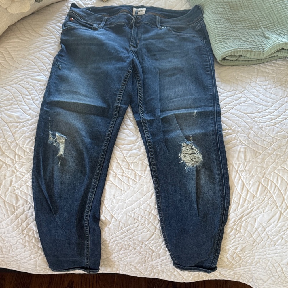 Hudson Jeans Dark Blue Distressed Boyfriend Jeans
